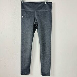 UA Under Armour Leggings Knit Heather Marled Grey Compression Coldgear Workout